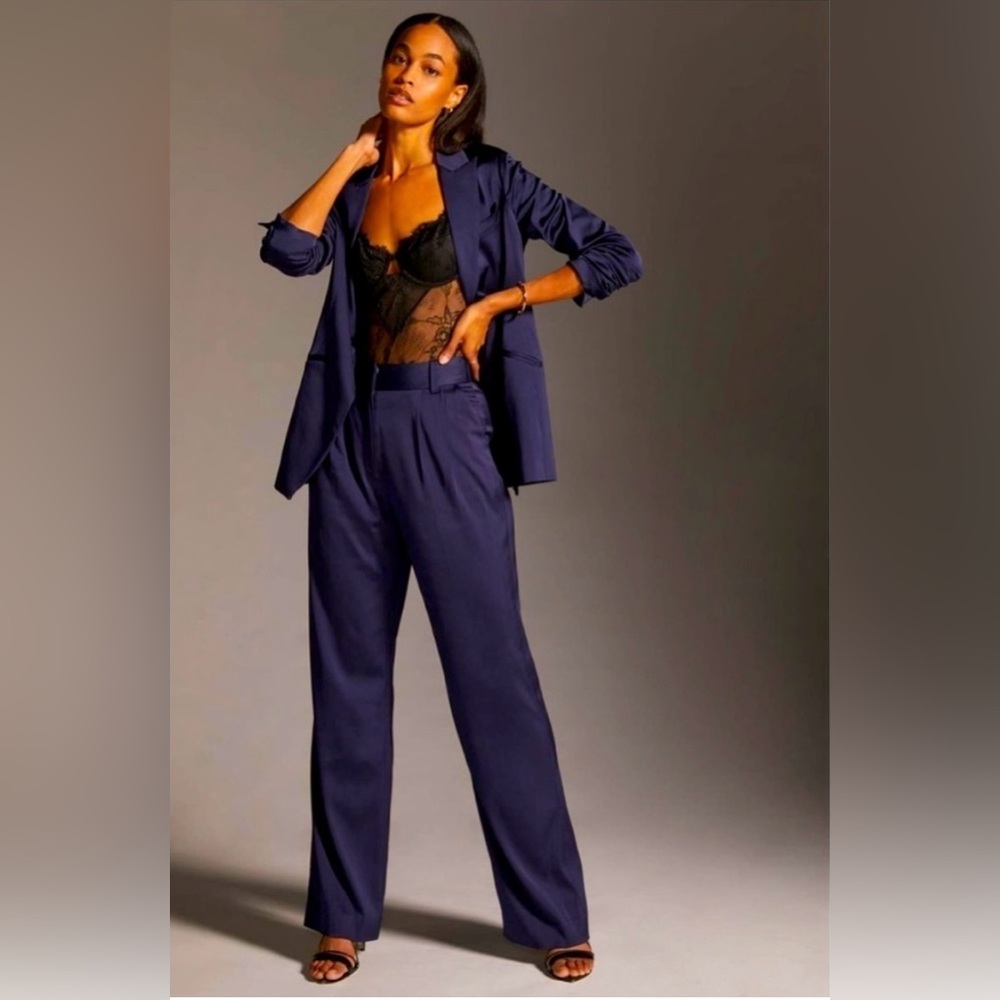 Favorite Daughter Satin Navy Trousers